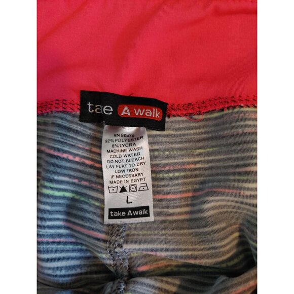 Take A Walk Womens Multicolor Striped Leggings Size L - Picture 2 of 3